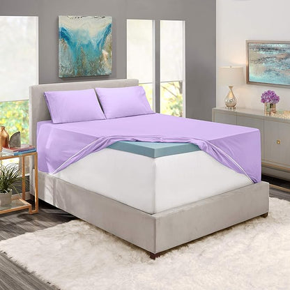 Nestl California King Size Sheet Set, 4 Piece Extra Deep Pocket (18-24 inches), Microfiber, Hotel Luxury, Soft, Breathable, Wrinkle-Free, Easy to Care, Lavender