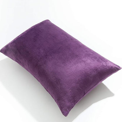 NTBAY 2 Pack Zippered Velvet King Pillowcases, Super Soft and Cozy Luxury Fuzzy Flannel Pillow Cases with Zipper, 20x36 Inches, Purple