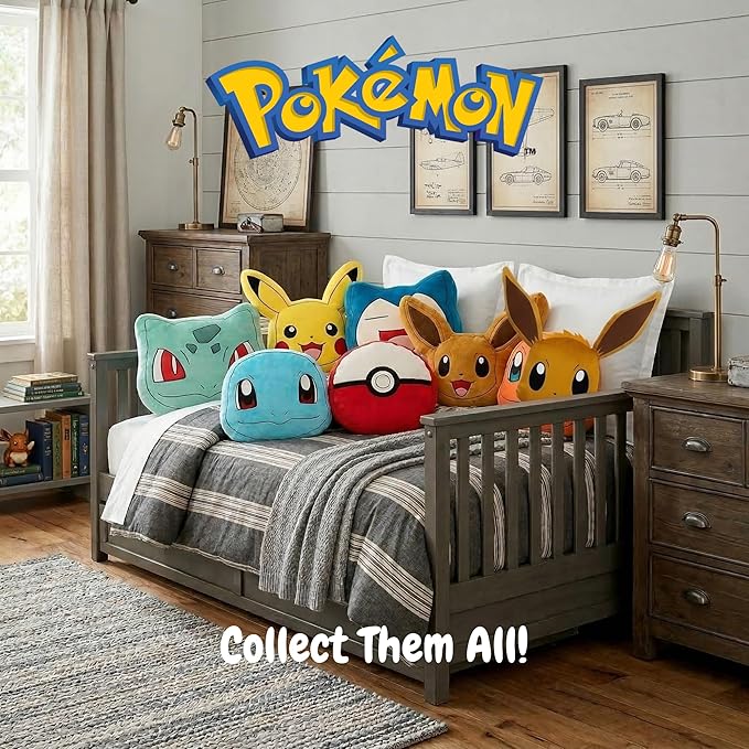 Franco Pokemon Eevee Kids Plush Pillow, Soft Decorative Throw Cushion for Bedroom Décor & Gifts, 20 Inch, (Officially Licensed Product)