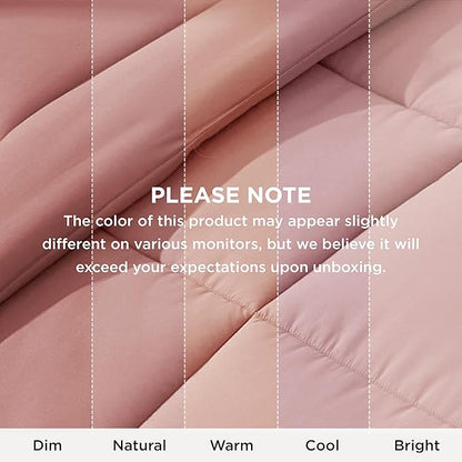 Bedsure Comforter Duvet Insert - Quilted Comforters Oversized King Size, All Season Duvet, GentleSoft Down Alternative Bedding, with 8 Tabs, Gifts for Women, Dusty Pink, Oversized King 116x98 Inches