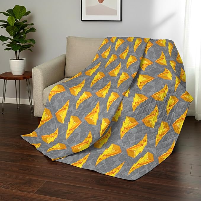 Northwest Power Rangers Geo Power Twin Quilted Blanket, Comfy Throw, Adults Boys Girls, Soft Lightweight Bedding for Bed, or Couch, 60 x 90 inches