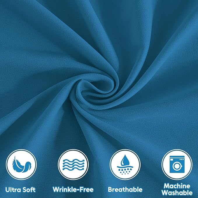 Full Size Bed Sheets Set, 4 Pieces Hotel Luxury Soft Microfiber Bed Sheets Set, Up to 16" Deep Pockets, Oeko-Tex Sheets with Elastic, Breathable, Wrinkle Free (Peacock Blue,Full)