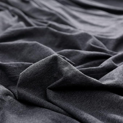PURE ERA Jersey Knit Pillowcases 100% T-Shirt Cotton Super Soft Comfy Breathable, Set of 2, Standard 20" x 26", Heathered Charcoal Grey