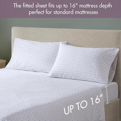 Madison Park Queen Comforter Set with Sheets, Floral Print, Microfiber Comforter for a Queen-Size Bed, Shabby Chic Bed in a Bag Set Diamond Printed Sheet, Alice, Queen Mauve 7 Piece