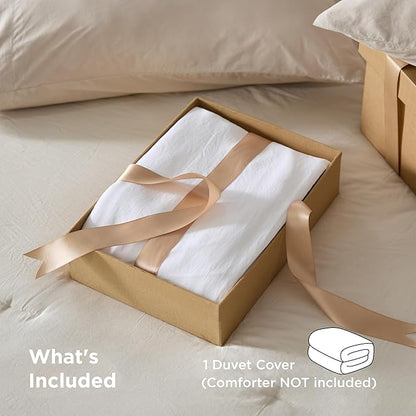 Bedsure Twin Duvet Cover Only - Prewashed Cotton-Like Polyester Extra Soft All Season Bedding, Includes 1 Duvet Cover Twin Size 68x90 Inches with Zipper Closure, White, Comforter Not Included