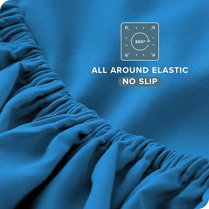 Bare Home King Sheet Set - 1800 Ultra-Soft Microfiber King Bed Sheets - Double Brushed - Deep Pockets - Easy Fit - 4 Piece Set - Bedding Sheets & Pillowcases (King, Medium Blue)