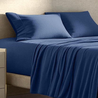 Bare Home Super Soft Fleece Sheet Set - Split King Size - Extra Plush Polar Fleece, No-Pilling Bed Sheets - All Season Cozy Warmth (Split King, Dark Blue)