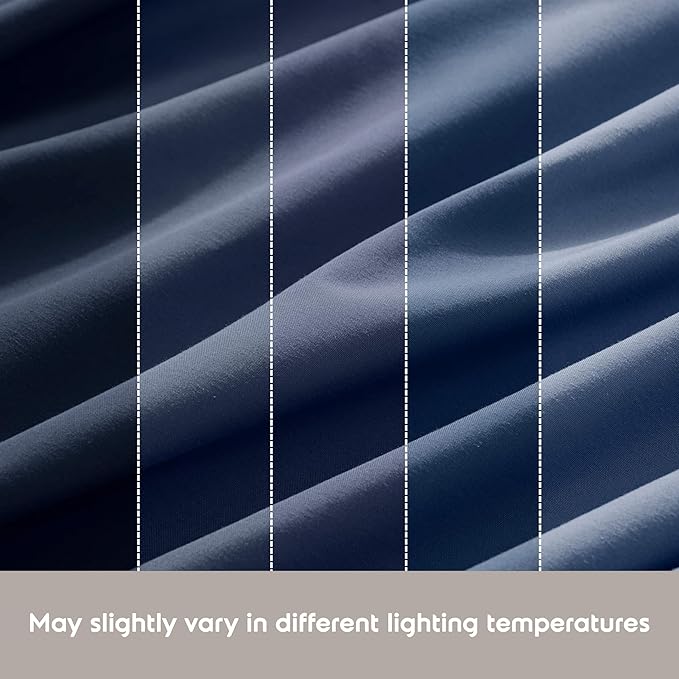 Nestl Full XL Sheet Set - Luxury 1800 Ultra-Soft Microfiber Full Extra Long Bed Sheets - Double Brushed - Deep Pockets - Easy Fit - 4 Piece Set - Bedding Sheets & Pillowcases (Full XL, Navy Blue)