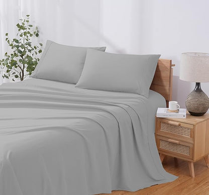 Modern Threads Soft Microfiber Solid Sheets - Luxurious Microfiber Bed Sheets - Includes Flat Sheet, Fitted Sheet with Deep Pockets, & Pillowcases Vapor Blue Twin