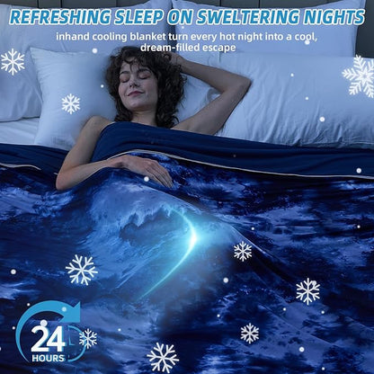 inhand Cooling Blanket Twin XL Size (60"x90"), Cooling Blankets for Hot Sleepers, Absorbs Heat to Keep Adults Cool For Summer Nights Sweats, Thin Cold Lightweight Blanket for Couch Bed, All Season Use