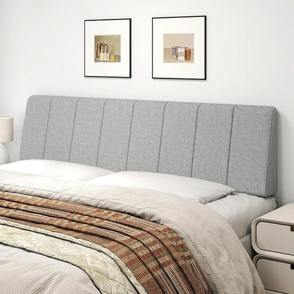 King Size Headboard Only-No Assembly Required, Light Gray | Easy to use no assembly required, Linen fabric and extra-thick foam for added comfort, Modern style headboard king size