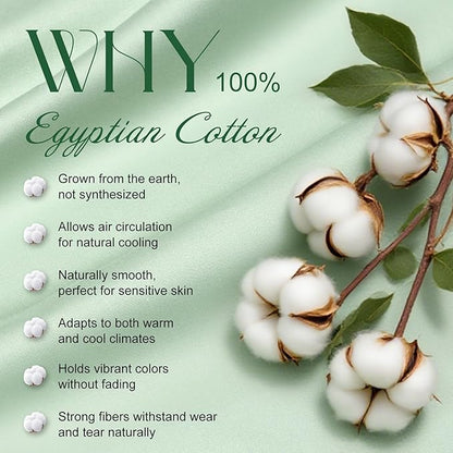 Ivellow 100% Egyptian Cotton King Size Sheets Set - 1200 Thread Count 6 PC 18" Deep Pocket King Sheets，Luxury Cotton Bed Sheets Soft Breathable Sage Green Cooling Sheet Sets Hotel Quality Bedding