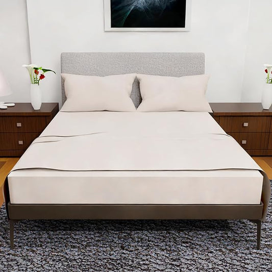 Royal Bliss King Size Sheets Set - 4 Piece Bedding, Wrinkle Free, Double Brushed, Cooling Sheets, Ivory