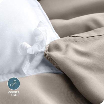 Bare Home Bedding Duvet Cover California King Size - Premium 1800 Super Soft Collection - Lightweight, Cooling - Soft Breathable Bedding Duvet Cover (Cal King, Khaki)