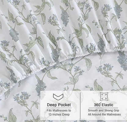 RUVANTI 100% Organic Cotton Sheets California King, Percale Weave, GOTS Certified, 4-Piece Set, Deep Pocket 13", Crisp & Breathable, Soft Durable Bedding, Sábanas Algodón Orgánico – Vine Yard