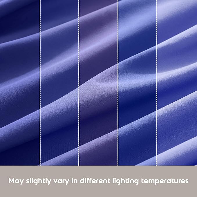 Nestl Microfiber 5-Piece Split King Sheet Set, Royal Blue, Hotel Luxury, Wrinkle Free, Extra Soft Bedding Sheets & Pillowcases