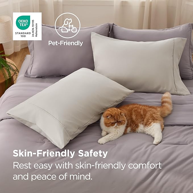 Bedsure Queen Pillow Cases Set of 2 - Brushed Microfiber Pillowcase 2 Pack, Super Soft Pillowcase, Pillow Case Covers with Envelope Closure for Kids, Wrinkle, Fade Resistant, Linen, 20x30 Inches