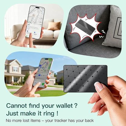 2026 Apple MFi Certified Wallet Tracker Smart Card for Find My iPhone Ultra Thin Air Tracker Tag for Travel, 5 Years+ Staying Power, IP69 Waterproof, Key Finder & Item Locator for Keys, Bags, Passport