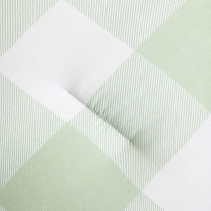 Wake In Cloud - Gingham Comforter Set, Plaid Buffalo Check Checkered Cottagecore Cute Geometric, Soft Lightweight Bedding, 3 Pieces, Sage Green, Twin/Twin XL Size