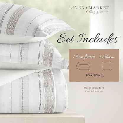 Linen Market Reversible Twin Size Comforter Set (2 Piece) - Bring Luxury Home with Our Soft and Lightweight Down Alternative Comforter Twin Set - This Includes Your Twin Comforter and 1 Pillow Sham