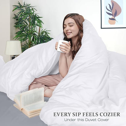 Utopia Bedding Duvet Cover Full Size - 3 Piece with Zipper Closure - 1 Comforter Cover 80X90 Inches & 2 Pillow Shams 20X26 Inches (White) Comforter Not Included