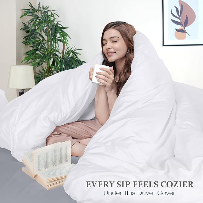 Utopia Bedding Duvet Cover Twin Size - 2 Piece with Zipper Closure - 1 Comforter Cover 68X90 Inches & 1 Pillow Sham 20X26 Inches (White) Comforter Not Included