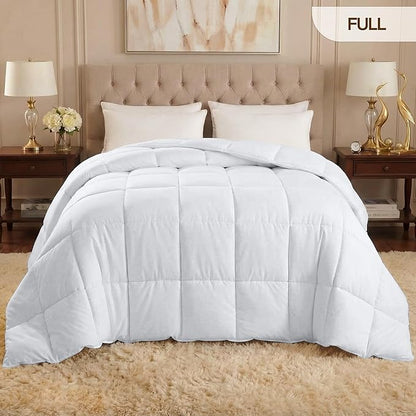 Utopia Bedding Comforter Duvet Insert, Quilted Comforter with Corner Tabs, Box Stitched Down Alternative Comforters Full Size (White)