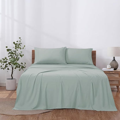 Modern Threads Soft Microfiber Solid Sheets - Luxurious Microfiber Bed Sheets - Includes Flat Sheet, Fitted Sheet with Deep Pockets, & Pillowcases Smoke Queen