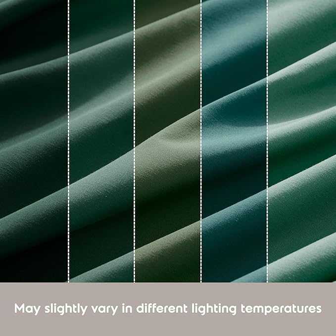 Nestl Short Queen Sheet Set - 1800 Ultra-Soft Microfiber - Double Brushed - Deep Pockets - Easy Fit - 4 Piece Set - Bed Sheets (Short Queen, Dark Green)
