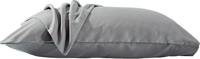Evolive Ultra Soft Brushed Microfiber Standard Size 20"x30" Pillowcases Pair Set of 2 with Envelope Closure (20"x30" Standard, Charcoal Grey)