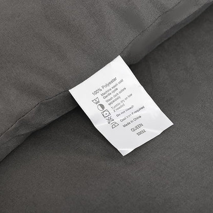 ROSGONIA Oversized Queen Comforter Charcoal Gray, 3pcs (1Grey Comforter & 2 Pillowcases) Lightweight Oversized Queen Comforter Sets Bedding Blanket Quilts