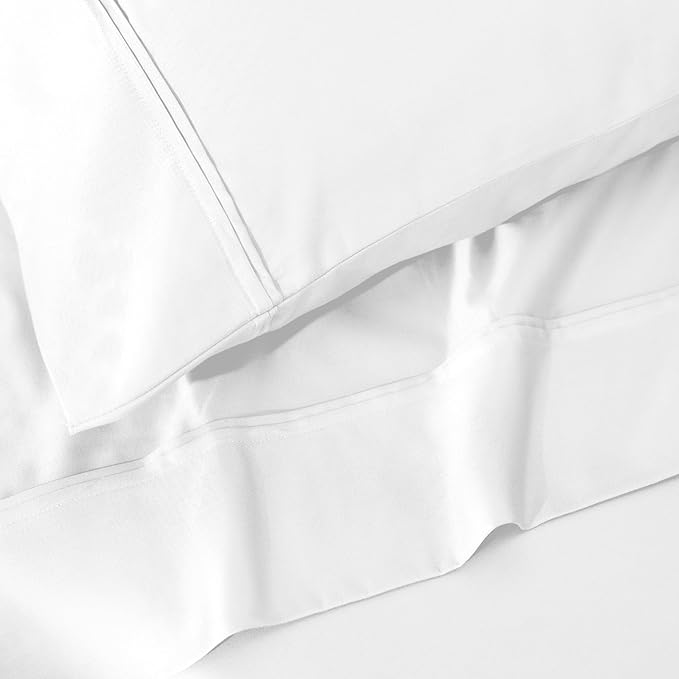 1200 Thread Count 100% Egyptian Cotton, Soft and Breathable, 2-Piece Standard Pillowcase Set Solid, White