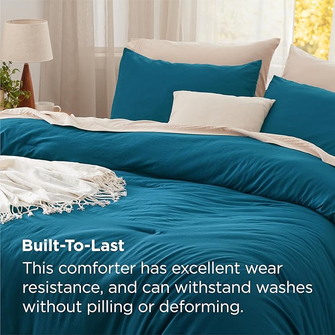 Bedsure King Comforter Set, Teal Soft Prewashed Bedding for All Seasons, 3 Pieces GentleSoft™ Bed Set, 1 Lightweight Comforter (104"x90") and 2 Pillowcases (20"x36")