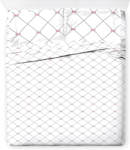 Jay Franco Comforter Set Includes Sheets and Pillow Covers - Soft and Cozy Bed Set for Stylish Room Decor, White - Hello Kity 7 Piece King Size Bedding
