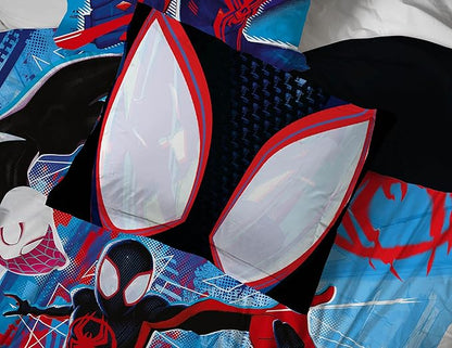 Marvel Spiderman Across The Spider-Verse Glitch 7 Piece Full Size Bed Set - Includes Comforter & Sheet Set Bedding - Super Soft Fade Resistant Microfiber (Official Product)