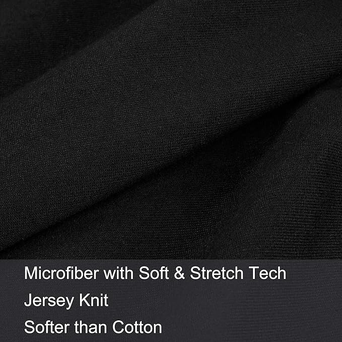 2-Pack Stretch Pillow Cases - Jersey Knit & Ultra Soft Envelope Closure Pillowcases T-Shirt Like Microfiber Blend - Suitable for Queen or Standard Size Set of 2, Black