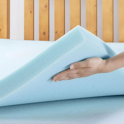 Mellow 2.5 Inch Ventilated Memory Foam Mattress Topper, Cooling Gel Infusion, CertiPUR-US Certified, Dorm Essentials, Full