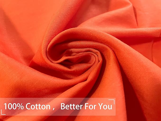 iMaylex Soft 100% Egyptian Cotton Zipper Closure Pillowcases, Cozy and Lightweight Pillow Case, Set of 2, Orange, King, 20" x 36"