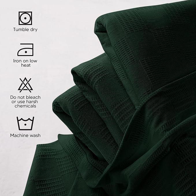 Utopia Bedding Forest Green 100% Cotton Blanket [Queen Size - 90x90 Inch] Lightweight, Soft and Breathable Thermal Blanket for All Seasons