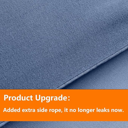 TAIMIT Slate Blue Queen Size Comforter Set - 7 Pieces, Bed in a Bag Bedding Sets with All Season Soft Quilted Warm Fluffy Reversible Comforter,Flat Sheet,Fitted Sheet,2 Pillow Shams,2 Pillowcases