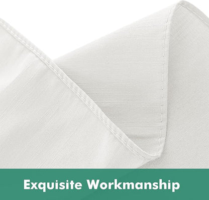 Biscaynebay Wrap Around Bed Skirts with Split Corners for Queen Beds 17" Drop, Ivory Elastic Dust Ruffles Adjustable Easy Fit Wrinkle & Fade Resistant Silky Luxurious Fabric Machine Washable