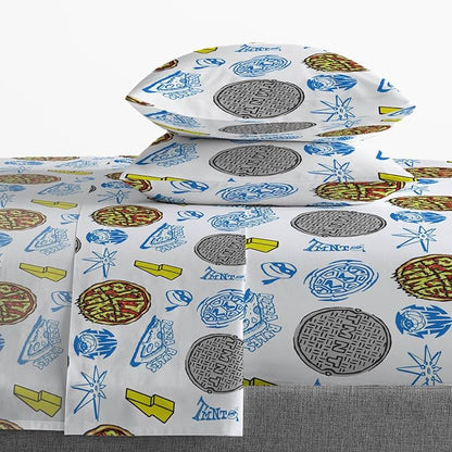 Jay Franco Nickelodeon Teenage Mutant Ninja Turtles Full Comforter Set - 7 Piece Bedding Includes Sheet Set & Pillow Covers - Super Soft Mutant Mayhem Microfiber Bed Set