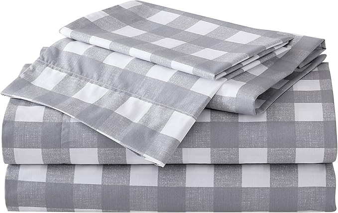 Eddie Bauer - Full Sheets, Cotton Percale Bedding Set, Crisp & Cool Home Decor (Lakehouse Plaid, Full)