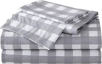 Eddie Bauer - Full Sheets, Cotton Percale Bedding Set, Crisp & Cool Home Decor (Lakehouse Plaid, Full)