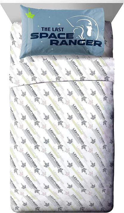 Jay Franco Disney Pixar Lightyear Space Command 5 Piece Twin Size Bed Set - Includes Comforter & Sheet Set - Bedding Features Buzz - Super Soft Kids Fade Resistant Microfiber (Official Product)