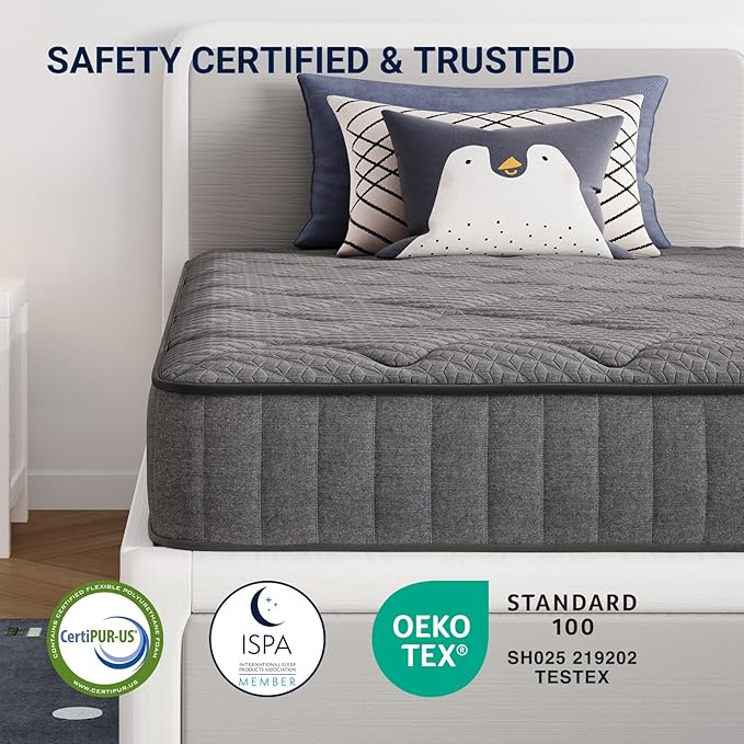 Avenco 8 Inch Full Size Mattress, Full Mattress in a Box, Medium Firm Hybrid Mattresses with Smarts™ Coil and Gel Memory Foam for Cool Night Sleep & Pressure Relief, CertiPUR-US Certified
