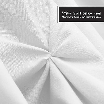 Nestl White Bed Skirt Queen Size, Pinch Pleat Queen Bed Skirt, 14" Inch Drop Queen Bedskirt, Hotel Quality White Bed Skirts, Premium Microfiber Bedskirt for Queen Bed, White Queen Bed Skirt