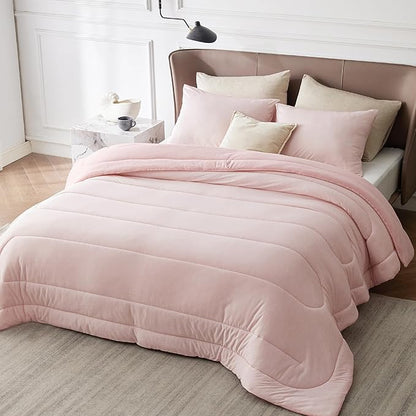 Bedsure Queen Comforter Set - Cooling and Warm Bed Set, ICY Pink Reversible Bedding for All Season, 3 Pieces, 1 Queen Size Comforter (88"x88") and 2 Pillow Cases(20"x26")