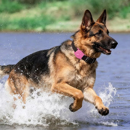 IP68 Waterproof Dog AirTag Holder for Dog Collar, Soft, Stretchy Silicone | Full-Body Protection, Easy Tool-Free Installation, Quiet, No-Dangle Fit, Lightweight, Fits Dog & Cat Collars of All Widths