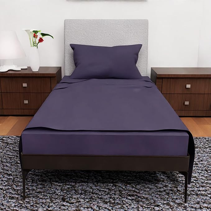 Twin XL Sheet Set - 3 Pcs Set - Fade Resistant Double Brushed MicrofiberXL Twin Sheets, Deep Pocket, Cooling Sheets (Plum)